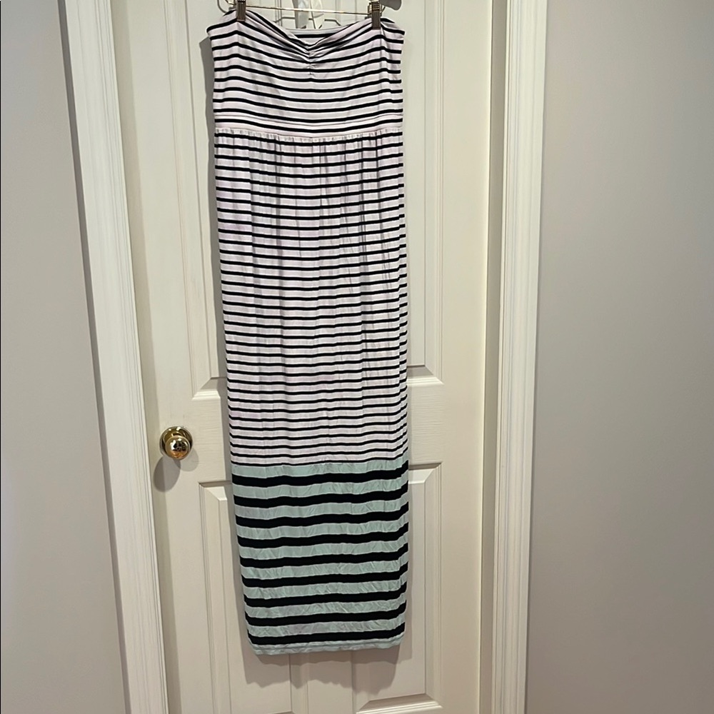 Ann Taylor Loft Striped Sleeveless Maxi Dress - size Large